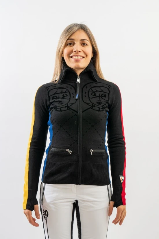 ROSSIGNOL W TWINS FULL ZIP SWEATER RLKWO05 4 ROSSIGNOL W TWINS FULL ZIP SWEATER RLKWO05 - immagine 2